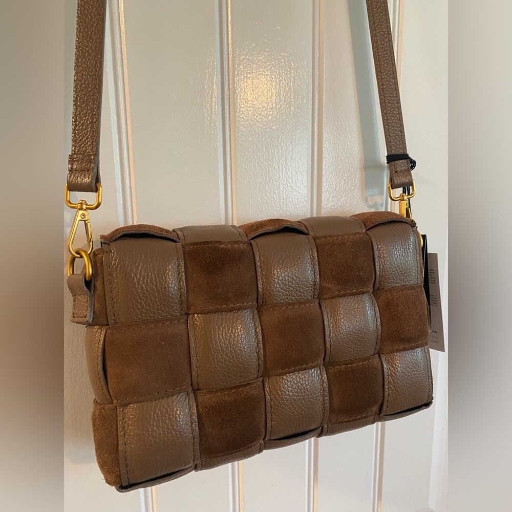 Viola Castellani Brown Woven Leather Crossbody Bag - Picture 3 of 11